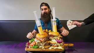 YOU WIN £100 CASH IF YOU FINISH THIS BURGER CHALLENGE QUICK ENOUGH  BeardMeatsFood [upl. by Ittak65]