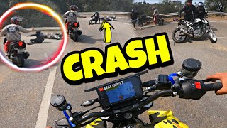 DUKE 390 CRASH ON SUNDAY RIDE crash duke390 hyperride [upl. by Iaka]