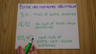 Mathématique  écrire des nombres décimaux 2 [upl. by Aicelet857]