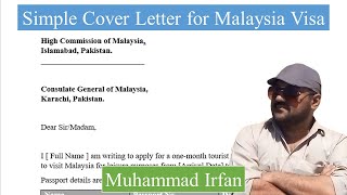 Simple Cover Letter for Malaysia Visa [upl. by Budworth]