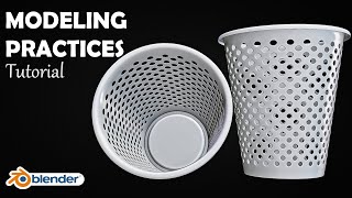 Blender Tutorial  Modeling Practice  Dust Bin  03 [upl. by Haissem43]