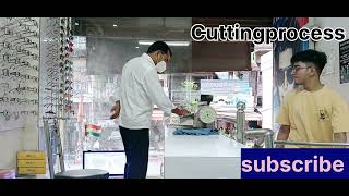 Live Fitting देखिए 👁✂️  How to Fit Spectacles glasses  cuttingmachine [upl. by Naahsar]