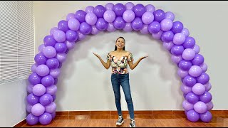 Como hacer un Arco de Globos sin Estructura  🎉 How to make balloon arch without stand 🎉 [upl. by Blinnie]