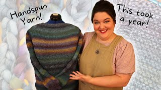 My Handspun Tin Can Knits quotFlaxquot Sweater [upl. by Aihsilef]