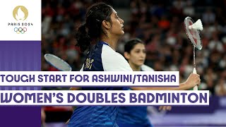 TanishaAshwini fall short in their first match  Badminton womens doubles 🏸 Paris 2024 Highlights [upl. by Slerahc]