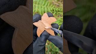 Carve a leaf pendant out of wood carving diy whittling handmade woodcarving woodart [upl. by Irpac]