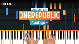 How to Play quotApologizequot by OneRepublic  HDpiano Part 1 Piano Tutorial [upl. by Dlanigger]