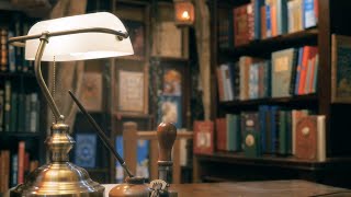 Cozy Bookshop Ambience  Cinematic ASMR book store sounds page turning paper wrapping soft rain [upl. by Norod137]