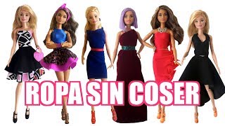 Cómo hacer ropa sin coser para Barbie Recopilatorio Vestidos y Faldas [upl. by Nohsal]