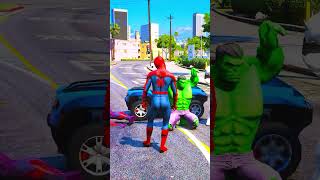 SPIDERMAN SAVED HULKS BROTHER FROM BAD ZOMBIES 😱🤬🤯 shorts viral gta gta5shorts funnygta5 gtav [upl. by Errot]