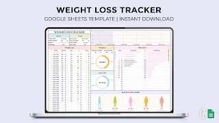 Weight Loss Tracker  Daily Weight Log  Weight Journal  BMI  Google Sheets Template [upl. by Isle]