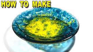 Crush some glass Make a Bowl Fused Glass Art Project Tutorial [upl. by Mada]