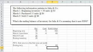 Calculate Ending Inventory Using the FIFO Method [upl. by Anelhtak749]