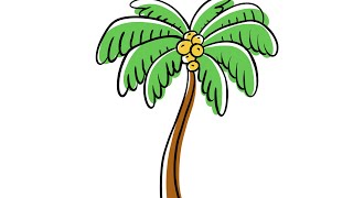 How to Draw PALM TREE  SIMPLE DRAWING [upl. by Nancee]