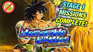 NEW MEMORABLE BATTLES Movie Edition STAGE 1  ALL MISSIONS COMPLETE DBZ Dokkan Battle [upl. by Pearman]