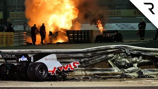 How Grosjean survived fireball Bahrain F1 crash that split his car in two [upl. by Lyndon821]