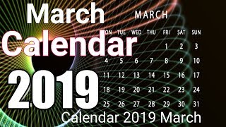 Calendar 2019 March [upl. by Subak271]