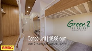 Condo Unit  Muji Inspired  SMDC Green 2 Residences  19 sqm  Full Walkthrough Video [upl. by Nauqad]