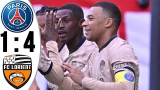 Lorient vs PSG  paris saint germain vs Lorient  kylian mbappe goal  dembele goal  Ligue1 2024 [upl. by Kronick]