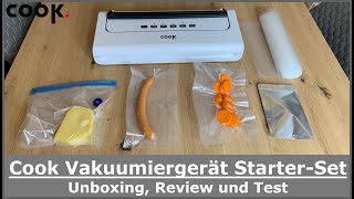 Cook Vakuumiergerät Vakuumierer StarterSet  Unboxing Review und Test Praxistest [upl. by Ahsietal]