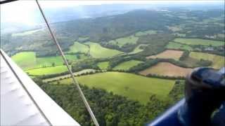 Tiger Moth Biplane Flight from Redhill Aerodrome Over Surrey [upl. by Cinimod]