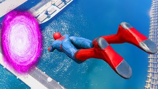 GTA 5 Random Portals 35 SpiderMan Epic JumpsRagdolls [upl. by Ebenezer447]