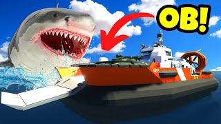 OB amp I Try to CAPTURE a MEGALODON with a Ship in Stormworks Multiplayer [upl. by Froma6]