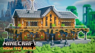 Minecraft How to Build a Spruce Mansion TwoPlayer Survival House [upl. by Shayna]