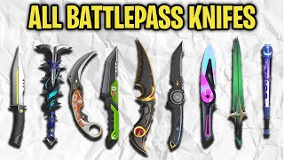 All Battlepass Knife Skins  Animations  Ep 1 to Ep9 Act 2 [upl. by Rabbi]