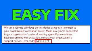 How To Fix Windows Activation 0xc004f074 Error Code [upl. by Ajani]