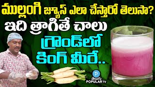 Top Health benefits of Radish Juice Making  Radish Juice Preparation  Telugu Popular TV [upl. by Notfa]