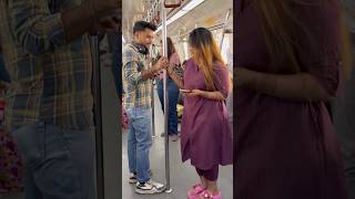 Metro mein ladki patane ki new trick unlock 😡🤪 shortsfeed prank metroprank metro shorts [upl. by Aital]