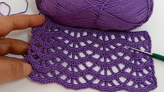 This crochet stitch eats up very little yarn perfect model for summer [upl. by Atikihc468]