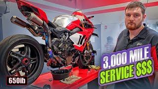 INSANE COST For 3000 Mile Service On My 2023 Ducati V4 R [upl. by Naneek]