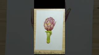 Artichoke painting viralvideo watercolorpainting followme foryou likeandsubscribe shortvideo [upl. by Burnett375]