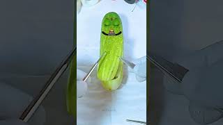 Cucumber has a baby Need Emergency Surgery jidoodle fruitsurgery foodsurgery [upl. by Ekram]