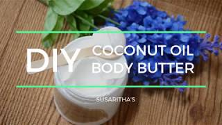 DIY nongreasy coconut oil body butter using only 4 ingredients [upl. by Ezar]