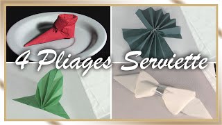 4 pliages de serviette pour Noel [upl. by Orazio]