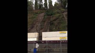 Landslide Derails Train This is the ORIGINAL video [upl. by Olsen]