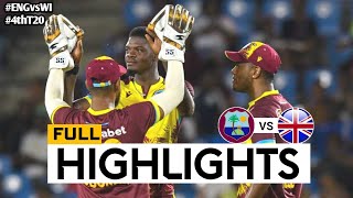 West Indies vs England 4th T20 Full Match Highlights 2024  WI vs ENG 4th T20 Full Highlights 2024 [upl. by Arayk]