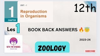 Reproduction in Organisms Book Back Answers12th Zoology Chapter 1⭐Tamil SharvaniBA [upl. by Nahama]