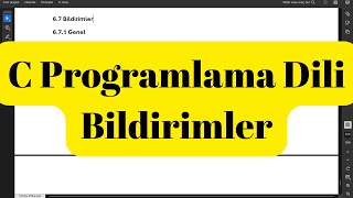 C Programlama Dili Bildirimler [upl. by Cassy]