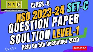 Class 8 NSO 202324 Level 1 Question Paper With Complete Solution  NSO 202323  SETC Paper [upl. by Chelsea119]