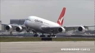 Qantas Airways Airbus A380842 VHOQA Returns to LAX [upl. by Eirolav]