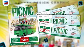 Comment créer une affiche Picnic party sur Adobe Photoshopinfographie [upl. by Sim]