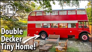 1950s Restored Double Decker Bus becomes stunning Tiny Home [upl. by Bertie908]