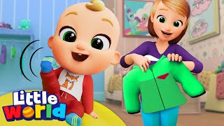 Let’s Get Dressed Song  Learning With Nina And Nico  Little World Nursery Rhymes [upl. by Ailina]