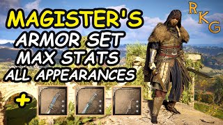 Magisters Armor Set All Appearances  Max Stats  Bow and 2 Daggers  Assassins Creed Valhalla [upl. by Edmanda354]