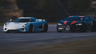 Bugatti Chiron SS VS Koenigsegg Regera  0400 KPH Comparison [upl. by O'Connell]