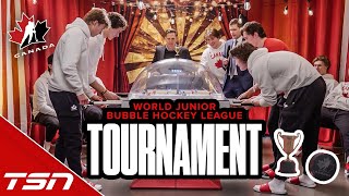 TEAM CANADA TEAMMATES FACE OFF IN HILARIOUS BUBBLE HOCKEY TOURNAMENT [upl. by Dietrich]